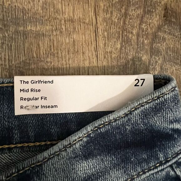 Loft Super Soft Girlfriend Mid Rise Regular Fit Womans Jeans Sz 27/4 Indigo Wash - Picture 6 of 12